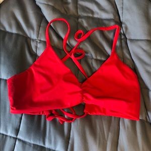 Fused Hawaii red bikini top